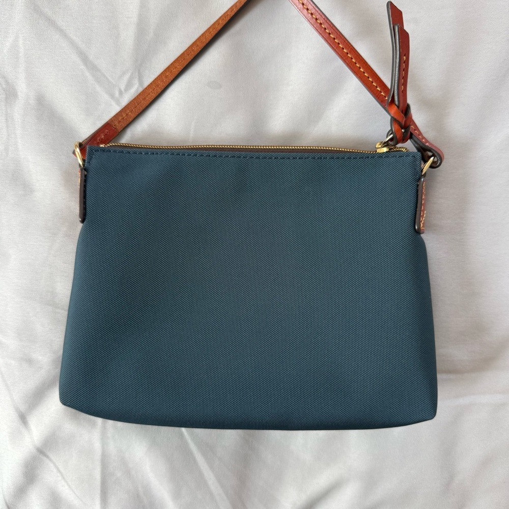 Dooney & Bourke Navy Nylon Crossbody Bag with Leather Trim - Picture 3 of 6